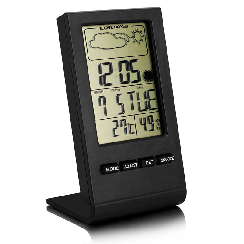 

digital display temperature hygrometer electronic dry and wet thermometer meteorological lunar calendar sleepy alarm clock