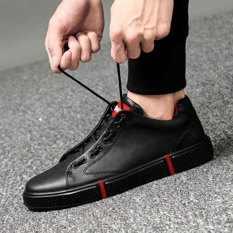

dress shoes men genuine leather men flats fashion men's casual outdoor summer hole brand man soft comfortable lace up shoes l5 as3, Black