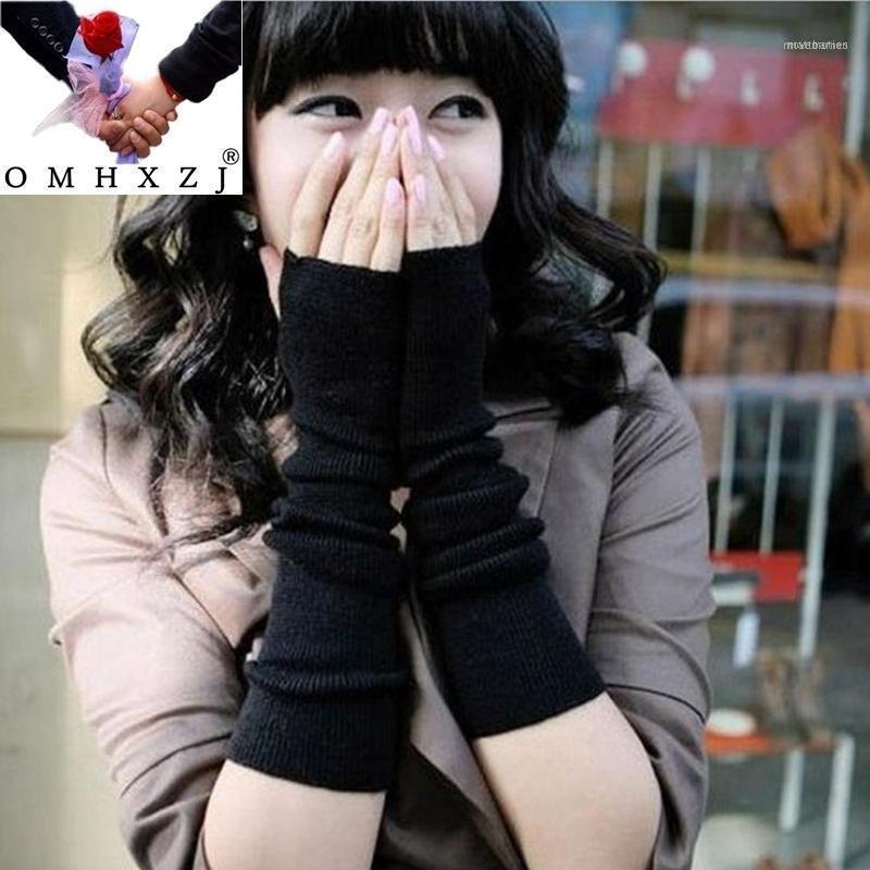 

Wholesale Black Solid Colors Woman Girls Novelty Fingerless Winter Warm Long Sleeves Knitted Cotton Gloves & Mittens ST401