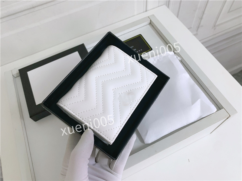 

G bag Marmont short wallet classic fashion womens coin purse zipper pouch quilted soft leather wallets main card holder credit card clutch 11-8.5-3cm, 01