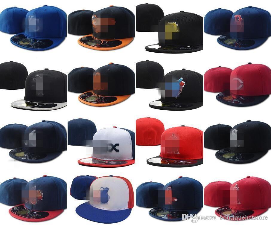 

2021 All Team Men's Fitted Hats Man Cool Baseball Caps Adult Flat Peak Hip Hop Letter P D Fitted Cap Men Women Full Closed Gorra, Blue;gray