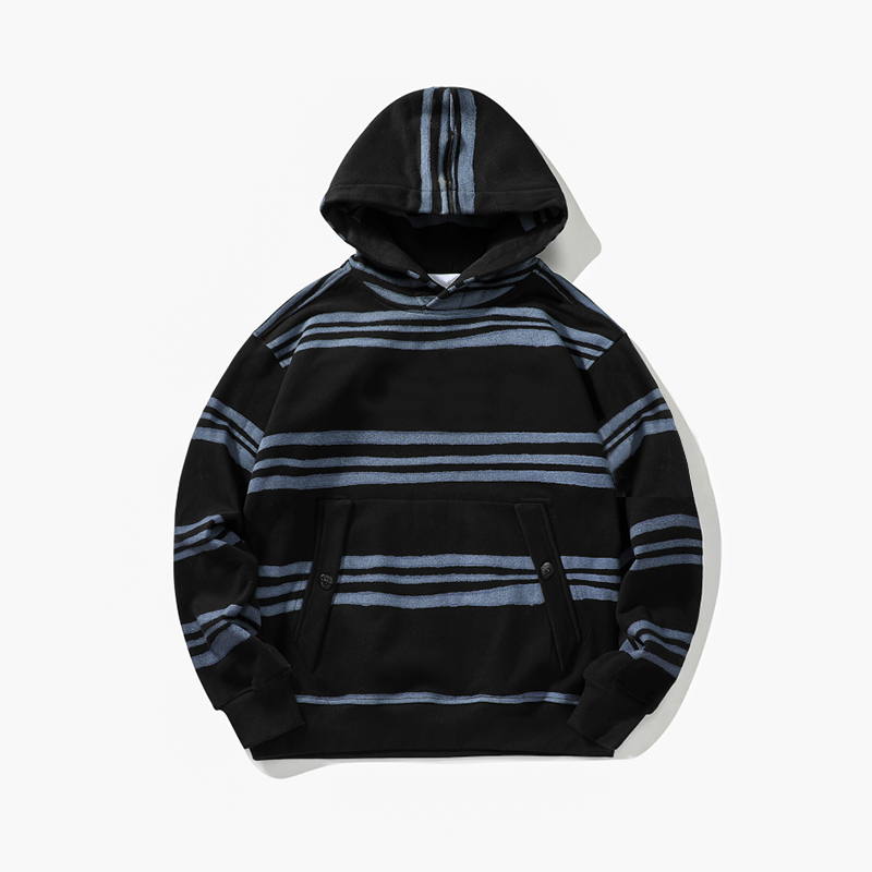 

Stone pirate 21fw hooded printed Hoodies Autumn and winter Co branded simple line armband design Pullover Top, Black