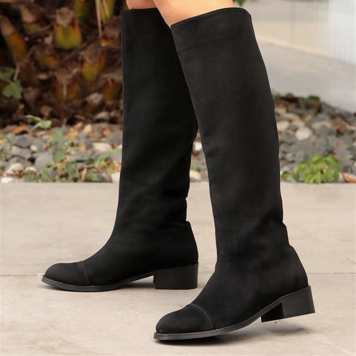 

boots brand PARLEY, Black Navy-Blue and Mink, high Quality Knee Suede Low Heel Warm Winter Women's Boots platform , women
