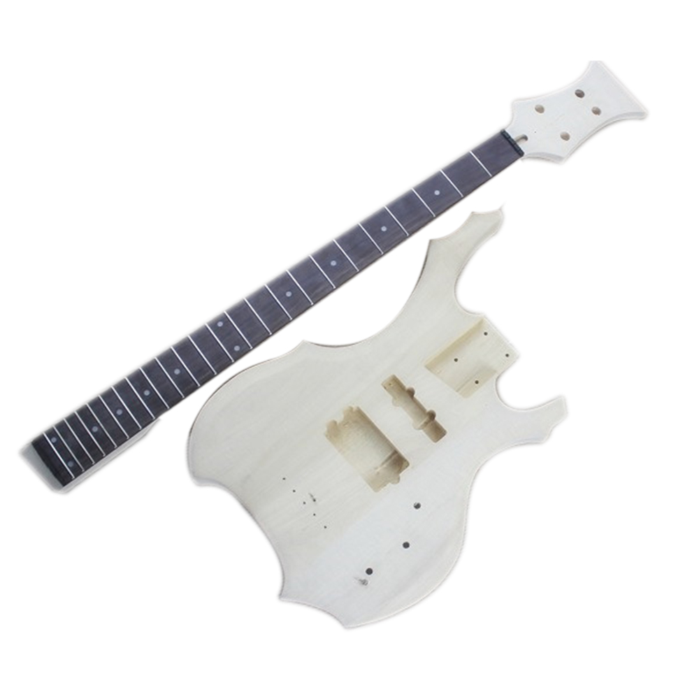 

DIY 4 Strings Electric Bass Guitar Kits with All Hardware,Rosewood Fretboard