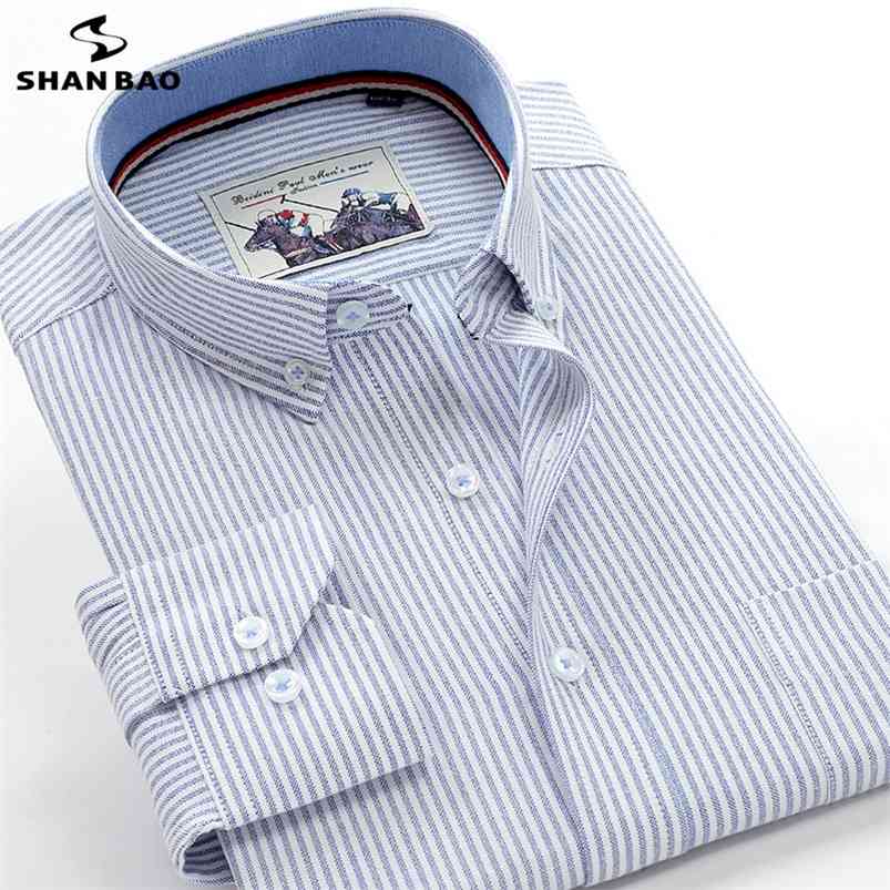 

6XL 7XL 8XL 9XL 10XL Elegant Classic Youth Men's Business Casual Striped Long Sleeve Shirt Autumn Brand big Size Loose 210721, 518090