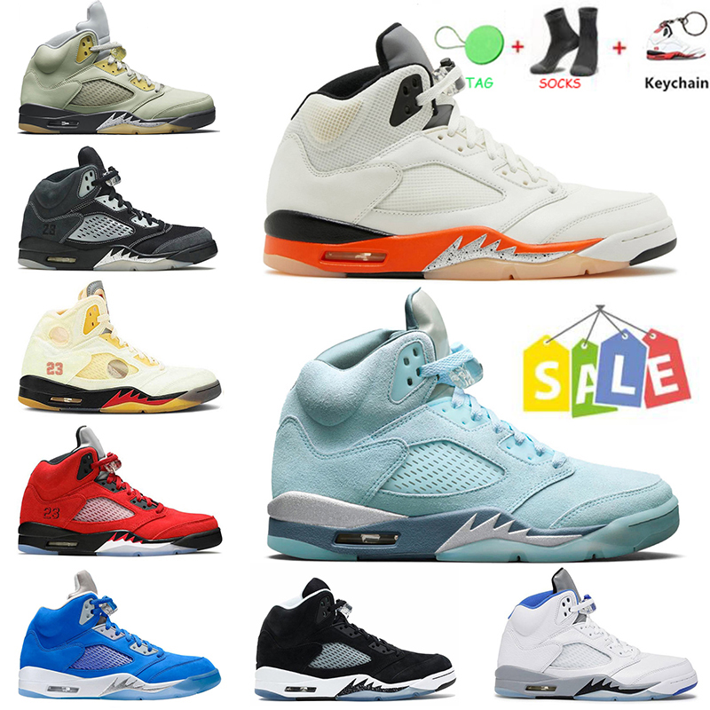 

2022 Mens 5s Basketball Shoes Jumpman 5 Trainers Raging Bull Racer Blue Bluebird Sail White Off Florida Gators Shattered Backboard Sneakers, #22 stealth 2.0 40-47