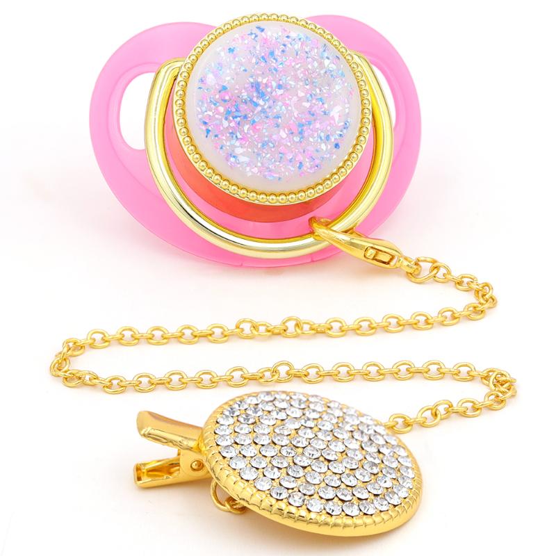 

Pacifiers# Baby Pacifier Luxury Personalized Clip Bling BPA Free Silicone Infant For Chupetes