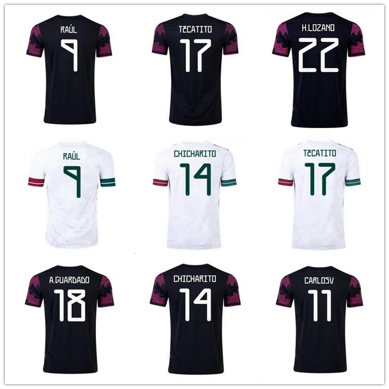 

customized Mexico 20-21 14 Chicharito Thai Quality Soccer Jerseys shirts 18 A.Guardado 17 TECATITO 22 H.Lozano 9 Raúl Soccer Jerseys 11 Carlos V football jersey wear, 19-20 away black