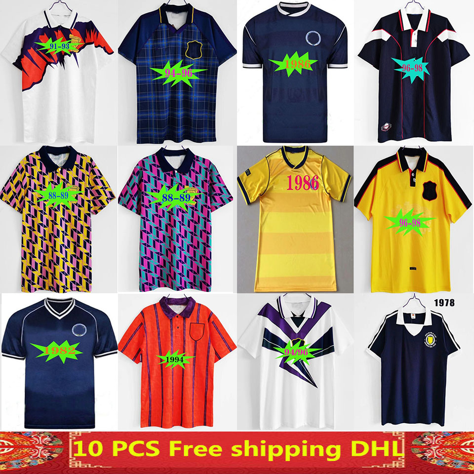 

1978 1986 1982 World Cup FINAL Scotland Retro Soccer Jersey McCOIST GALLACHER LAMBERT classic Vintage Leisure Football Shirt 1988 89 90 91 9, Black;yellow