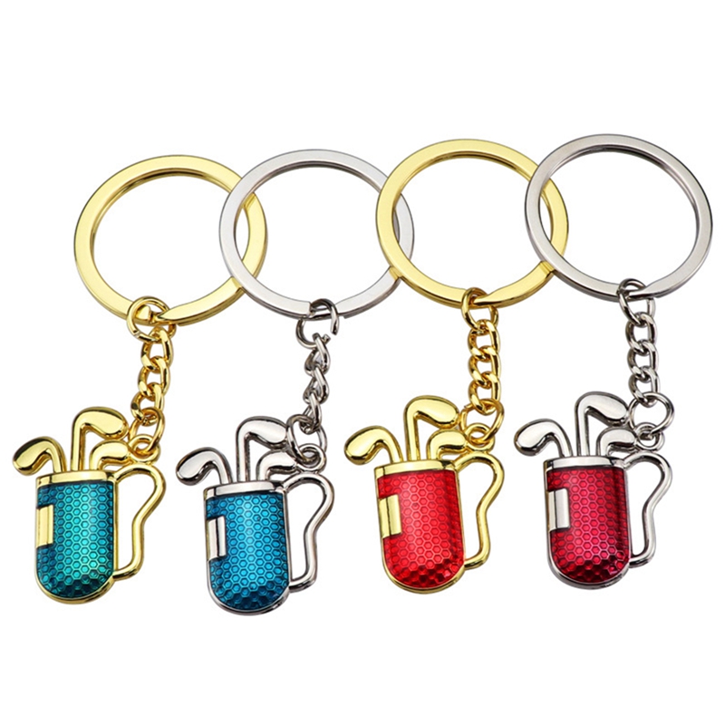 

Creative Golf tube Pendant Keychain Stereo Simulation Golfs Club Barrel Key Ring Giveaway