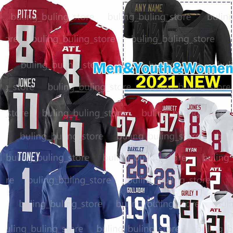 

8 Kyle Pitts Julio Jones Kadarius Toney Kenny Golladay Saquon Barkley Atlanta Falcons Todd Gurley Deion Sanders New Deion Jones York Giants Grady Jarrett, Jersey(g y)
