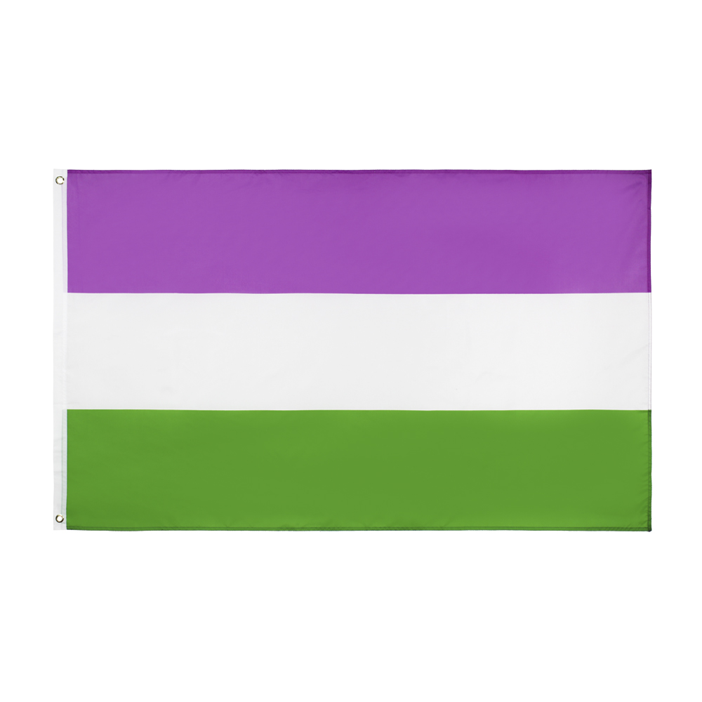 

Genderqueer Flag Retail Direct Factory Wholesale 3x5Fts 90x150cm Polyester Banner Indoor Outdoor Usage Canvas Head with Metal Grommet