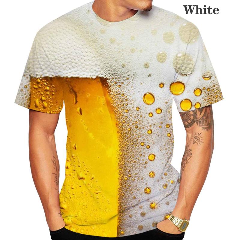 

Men's T-Shirts High Quality Printing Beer 3D Men T-Shirt Fashion Summer Short Sleeves Casual Funny Tops, Black