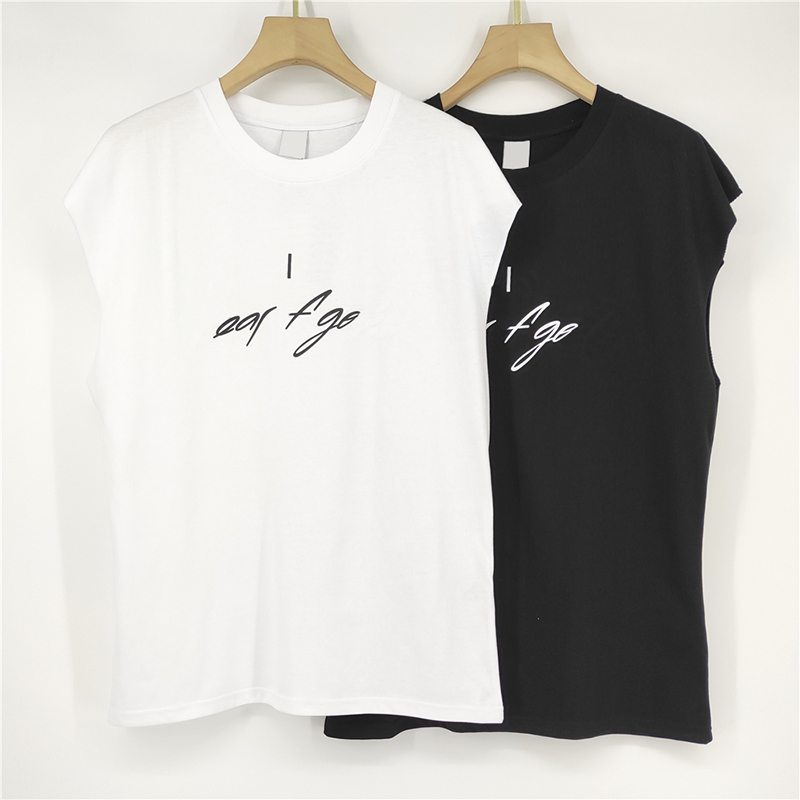 

Spring Summer Casual T Shirt Skateboard Vest Men Women Sleeveless streetwear Sportwear Oversize Tee, White;black
