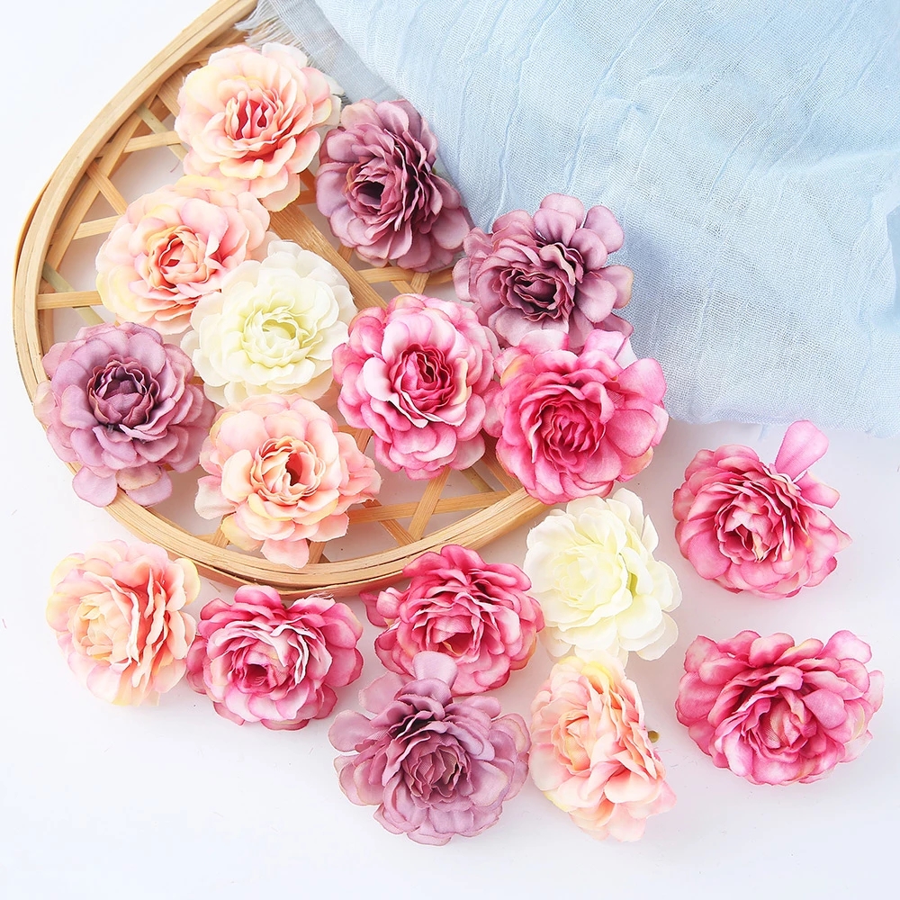 

Artificial Flowers 5CM Silk Rose Head Wedding Sina Hand Bouquet Party Home Garden DIY Decor Christmas Gift Wreath Scrapbooking, Customize