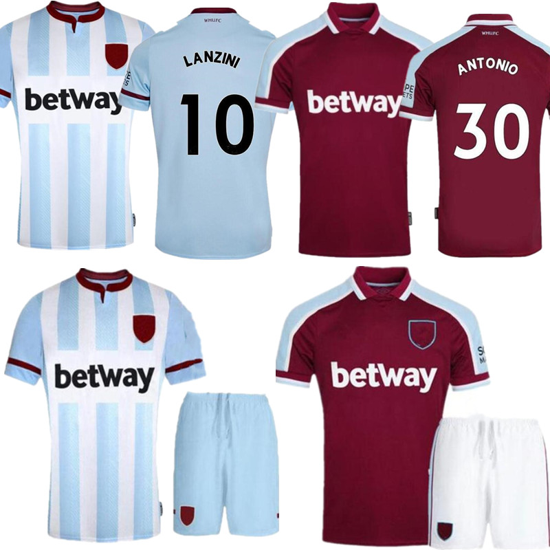 

men + kids kit WEST soccer jersey 21 22 NOBLE HAM ANDERSON UNITED RICE BOWEN ANTONIO BENRAHMA 2021 2022 football shirt boys tops