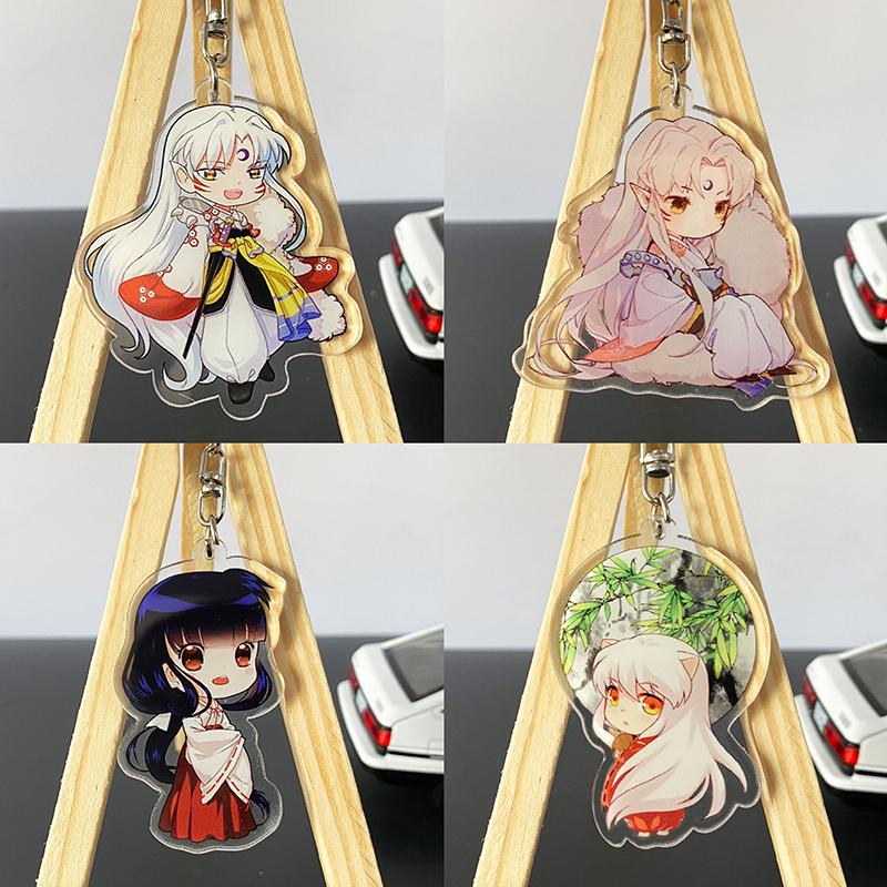 

Keychains Classic Japanese Anime Inuyasha Acrylic Keychain Higurashi Kagome Sesshoumaru Figures Pendant Key Chain Ring Holder Fans Gift