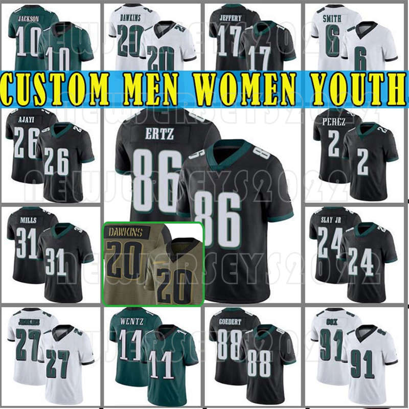 

6 DeVonta Smith Custom Eagles 11 Carson Wentz Mens Philadelphia Football Jerseys 86 Zach Ertz Women 26 Miles Sanders 20 Brian Dawkins 91 Fletcher Cox 24 Darius Slay JR, Custom women(laoying)
