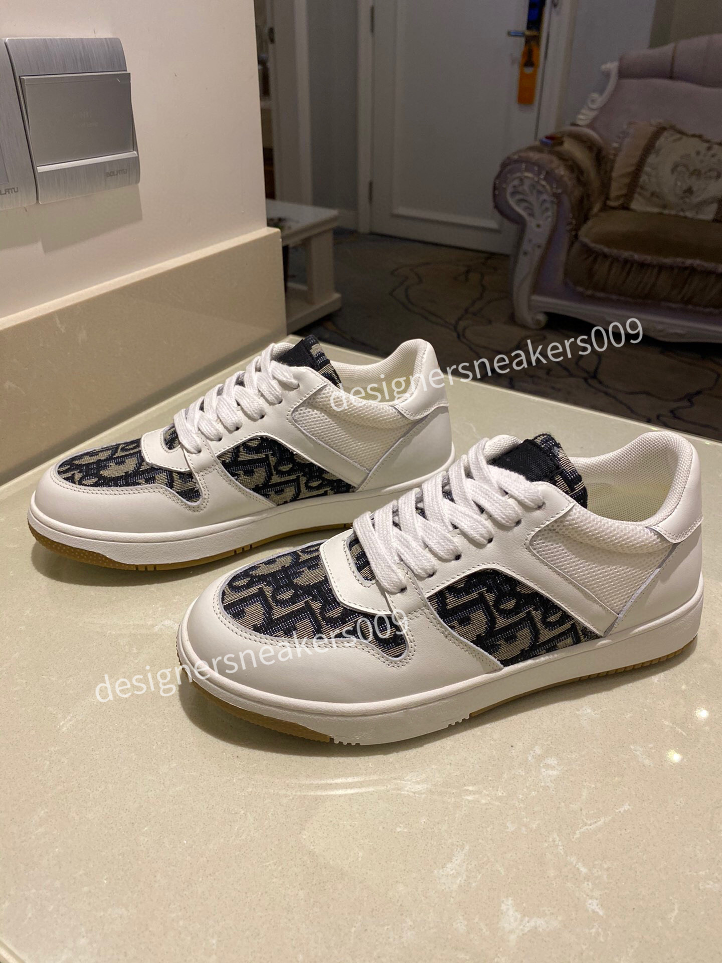 

2022 Vintage shoes Luxury Designer Logo Print Check Cotton Sneakers men women casual canvas shoe size35-46, 01