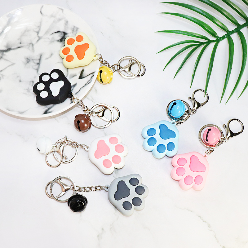 

10Pieces/Lot Cat Claw + Bell Keychain Luggage Pendant Key Ring Fashion Jewelry Lady Girl Pendant