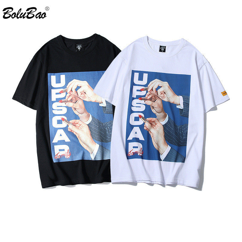 

BOLUBAO Brand Men Printing T-Shirts Tops Fashion Male Casual Cotton Comfortable T Shirts Men's O-Neck Short Sleeve T Shirts 210518, Black