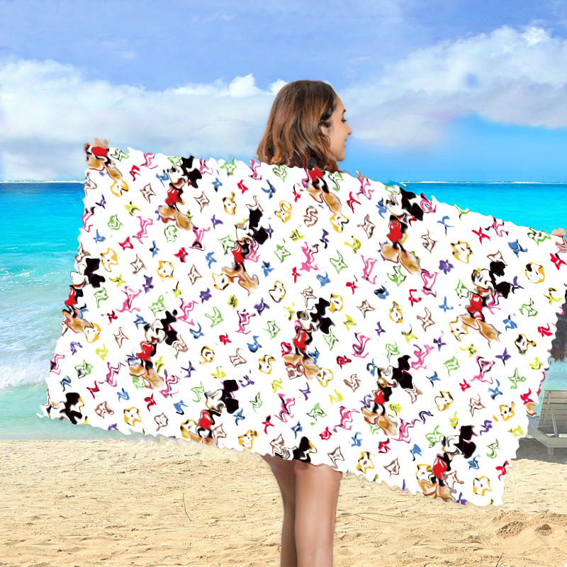 

Microfiber Material Bath Towel Classic Floral Letter Unisex Towels Soft Swimming Beach Home Textiles