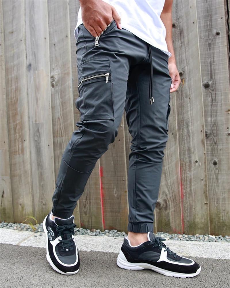

Men's Pants Sportswear Fitness Mens Tracksuit Casual Trousers Sweatpants Joggers Black Track Men Skinny Bottoms Jogger Gyms Cas
