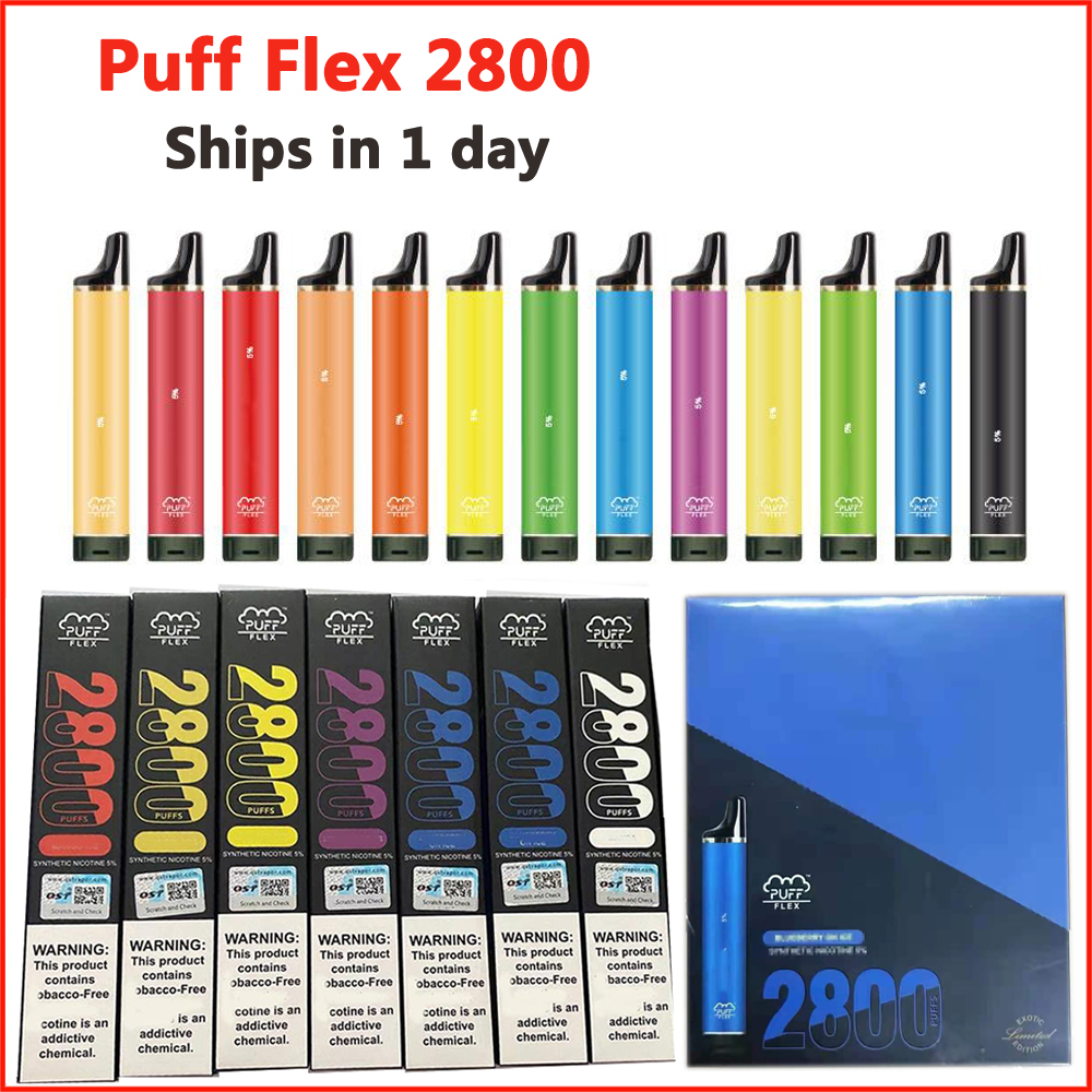

100% Original Puff Flex 2800 puffs 8ml pod Pre-Filled Vape PortableDisposable e cigarettes pods device Bang XXL Air Bar Lux Max Fl-air vape kits 1500mah battery empty