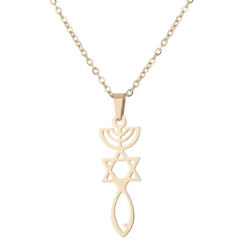Chains Necklace Women/Men Chain Menorah Pendant Jewelry Religious Jewish-image-708524963