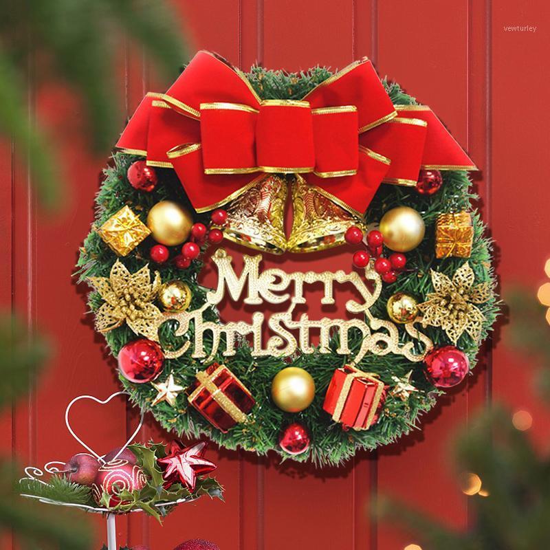 

Party Decoration 30CM Garland Bowknot Arrangement Christmas Wreath Spruce Front Door Home Year Hanging 2022