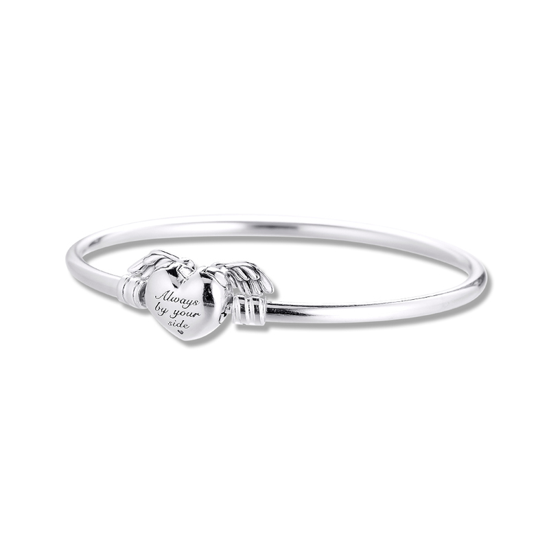 

Moments Winged Heart Bangle 2021 Lucky Sign Mum Girl Friends 100% Real Silver S925 Jewelry Bracelets Women