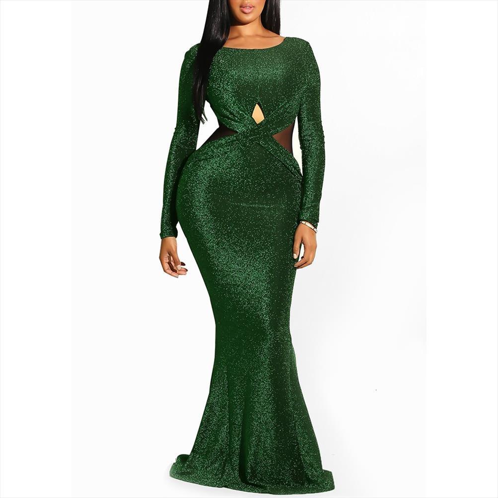 

elegant sequin green backless women dresses sheer evening fashion mermaid tight party club long dress bodycon, Black;gray