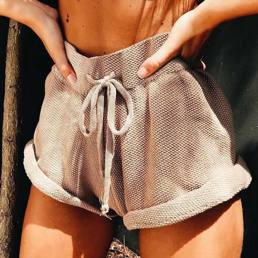 

high waist drawstring womens short a line girls summer loose casual shortpants ants trousers, White;black