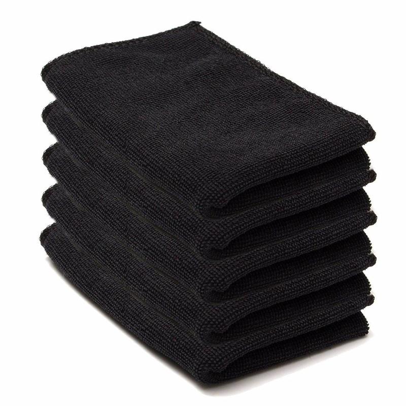 

Car Sponge 5pc/10pcs Care Polishing Wash Towels Microfibers Detailing Cleaning Soft Cloths Home Window 25x25cm Black
