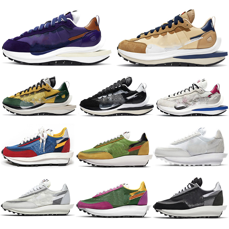 

2021 Authentic Sacai VaporWaffle Sesame Dark Iris 2.0 LDV Shoes LDWaffle Black White Green Blue Red Trainers Men Women Outdoor Sports Sneakers With Original box, 11