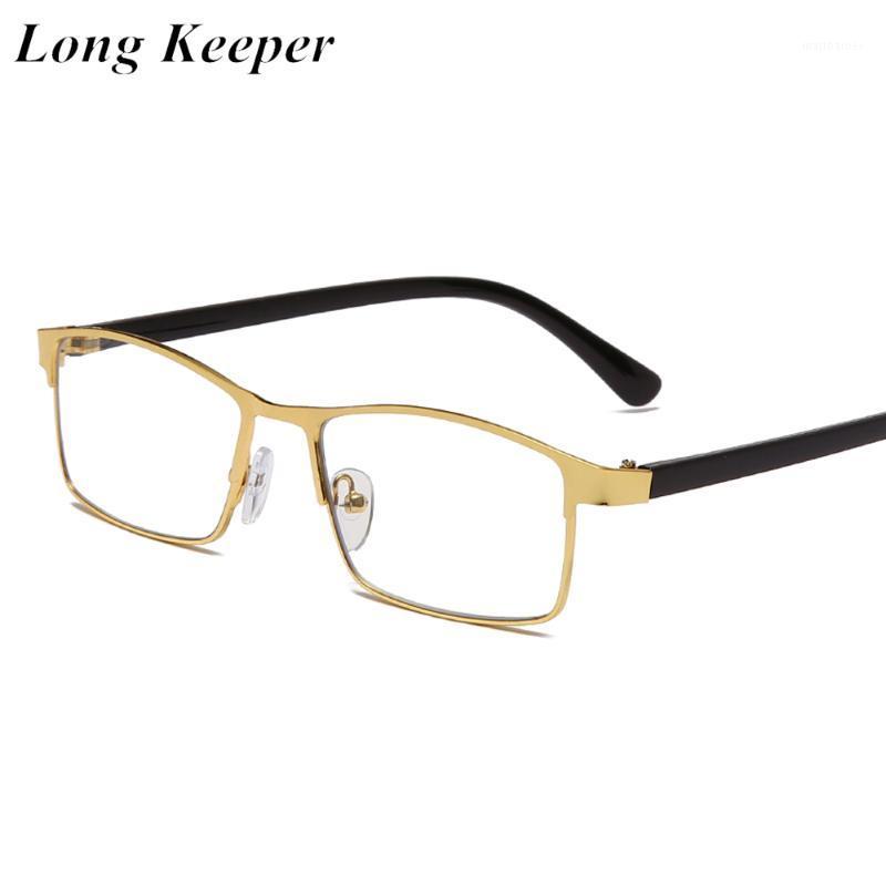 

LongKeeper Reading Glasses Men Vintage Alloy Frame Rectangle Eyeglasses Male Ultralight Clear Lens Presbyopic Eyewear Sunglasses