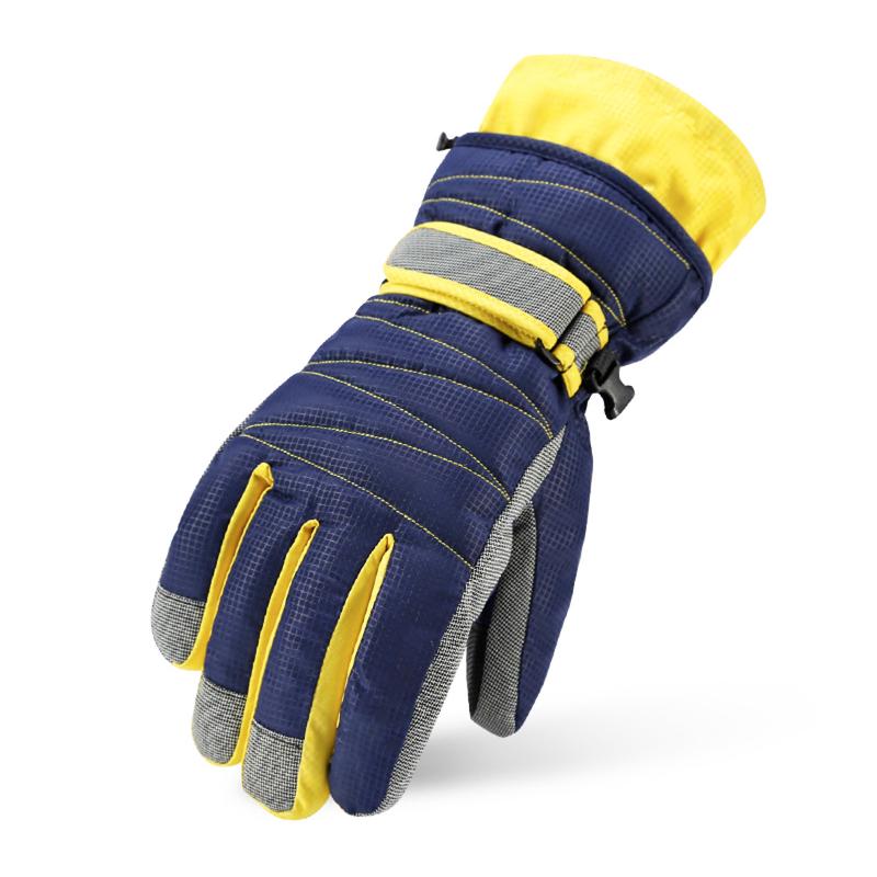 

Sports Gloves Ski Couple Outdoor Cold-proof Plus Velvet Riding Motorcycle Windproof Warmth Finger Winter, Black
