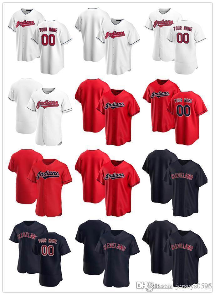 

Custom Jersey Mens Cleveland Youth Indians women your Any name number white navy Red stitching Baseball Jerseys, Blue;black