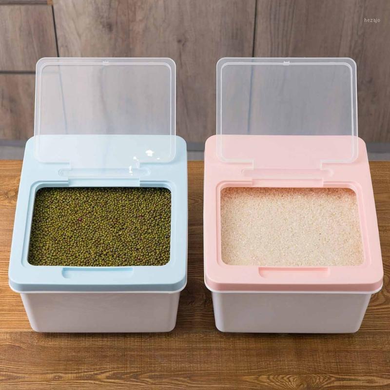 

Storage Bottles & Jars Kitchen Rice Box Grain Container Case Large Sealed Plastic Flour Boxes Bin Dust-Proof Organizer