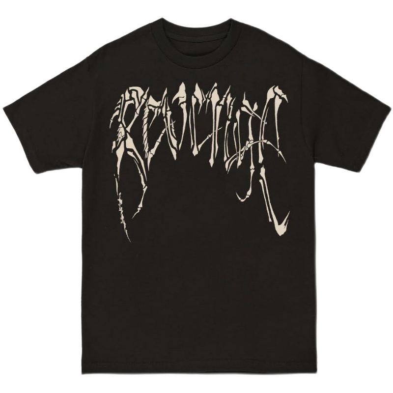 

REVENGE keel skull TEE black white cotton T short sleeves