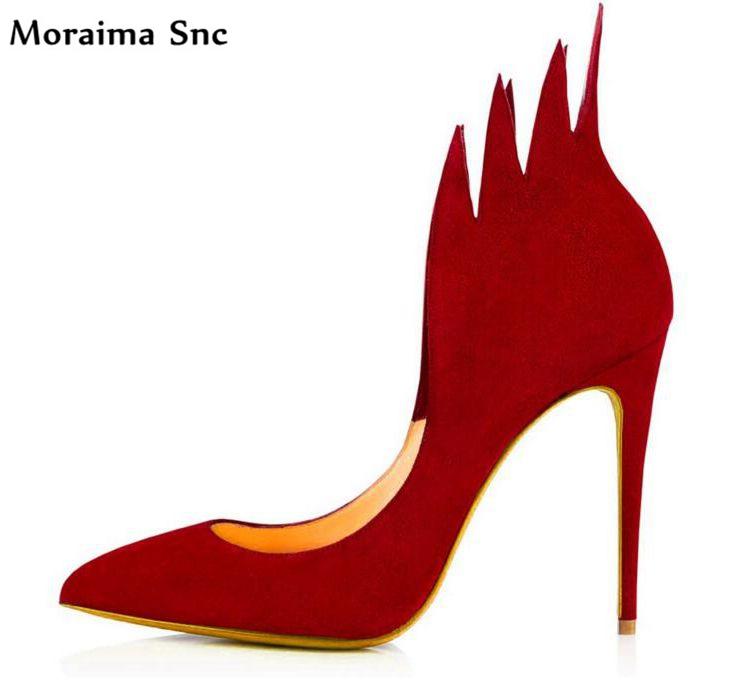 

Moraima Snc Ly Arrival Pointed Toe Wing Pattern Heel Decoration Slip-on Stiletto Heels Dress Sexy Ladies Shoes, Black