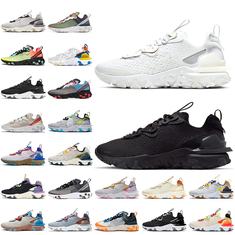 

Wholesale Women Mens Running Shoes React Vision Triple White Black Iridescent Particle Grey Photon Dust Yellow Element 55 Jogging Sports Trainers Sneakers, Item39 volt racer pink 36-45