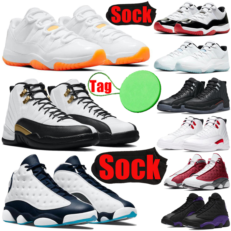 

With Tag Sock 11 12 13 mens womens basketball shoes jumpman 11s 12s 13s Royalty Cool Grey Utility Obsidian Court Purple men women trainers sports sneakers, #10 cap and gown