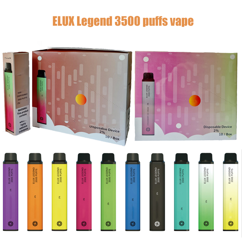 

Elux Legend Disposable Vape E cigarette 3500 Puffs Vape Pen 1500mAh Battery Vaporizer Stick Vapor Kit 2% 10ml Pre Filled Cartridge Device Ba