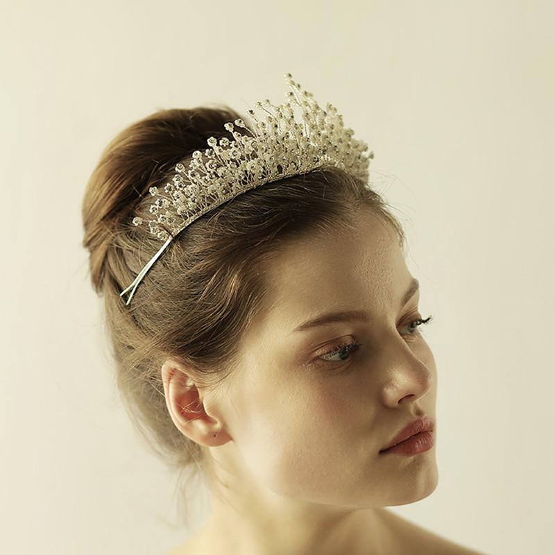 

Hair Clips & Barrettes MYFEIVO Rhinestone Beads Bridal Tiaras Crowns Handmade Bridesmaid Diadem Wedding Headdress Accessories HQ1371