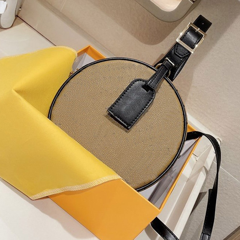 

Circle Crossbody Canvas Leather Round Hand bag Phone Purse Old Flower Cross Body Designer Shoulder Pocket Mini Makeup