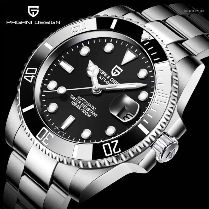 

Men's Automatic Mechanical NH35A Wristwatch Stainless Steel Divers Watch Sapphire Glass Men Watches Reloj Hombre Wristwatches, Blue