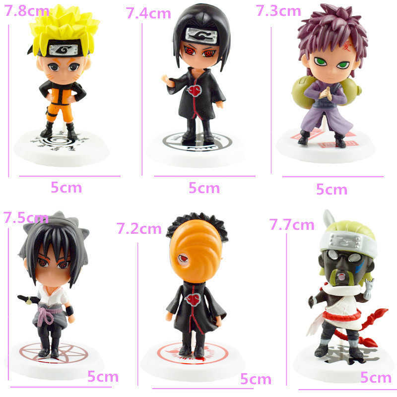 Pack De 6 Figuras De Acción Pvc Anime Naruto Modelo 12,5 Cm Pack De 6 Figuras De Acción Pvc Anime Naruto Modelo 12,5 Cm