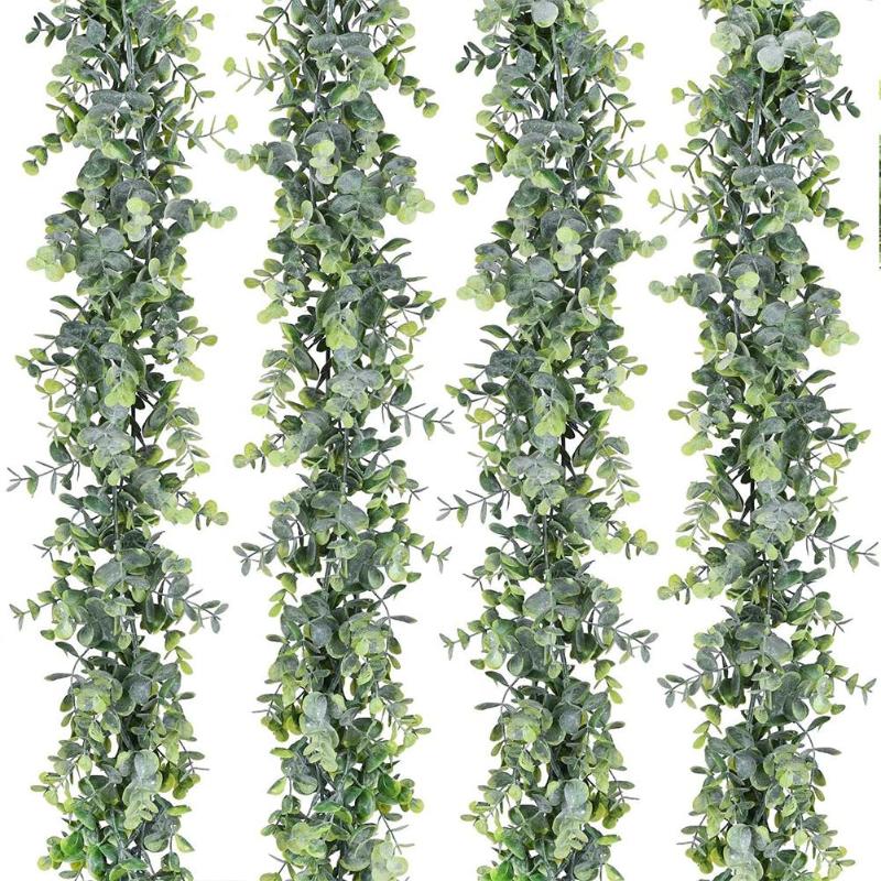 

Decorative Flowers & Wreaths Artificial Leaves 2M Ivy Eucalyptus For Home Christmas Decoration Vertical Fake Plant Wall Garden