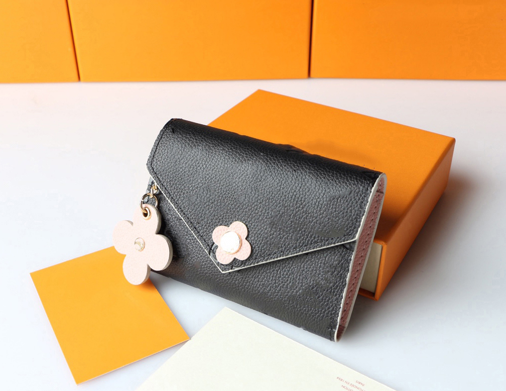 

Designer Lady purse leather luxury top quality classic fashion bag cover letter buckle inner compartment card pocket change with box